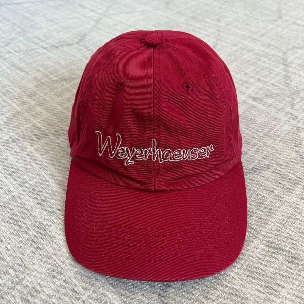 Vintage Weyerhaeuser Timber Company Adult Red Adjustable Strapback Hat